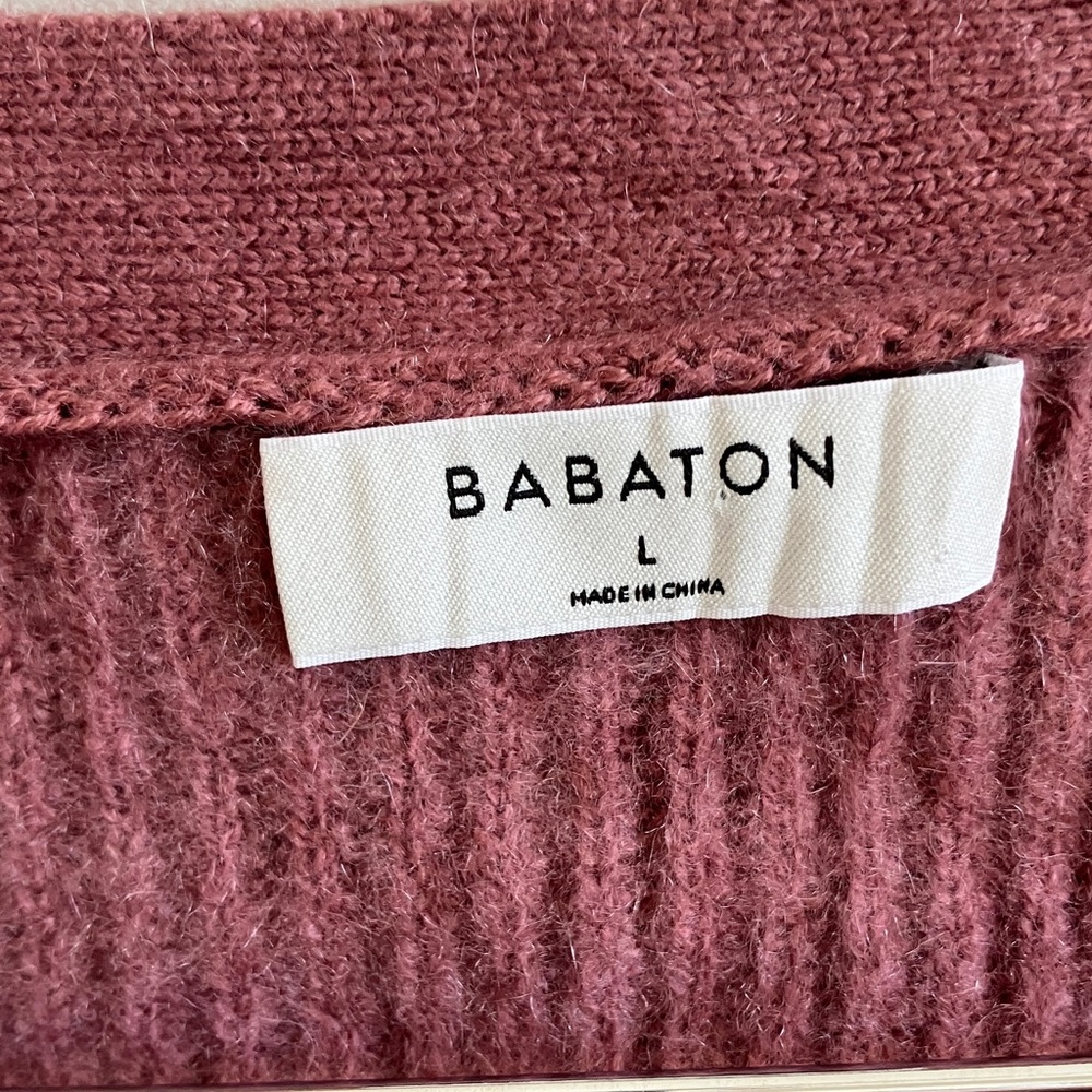 Aritzia Babaton Luxe Cashmere Canberra Button-Up Cardigan mauve size large - Picture 6 of 8